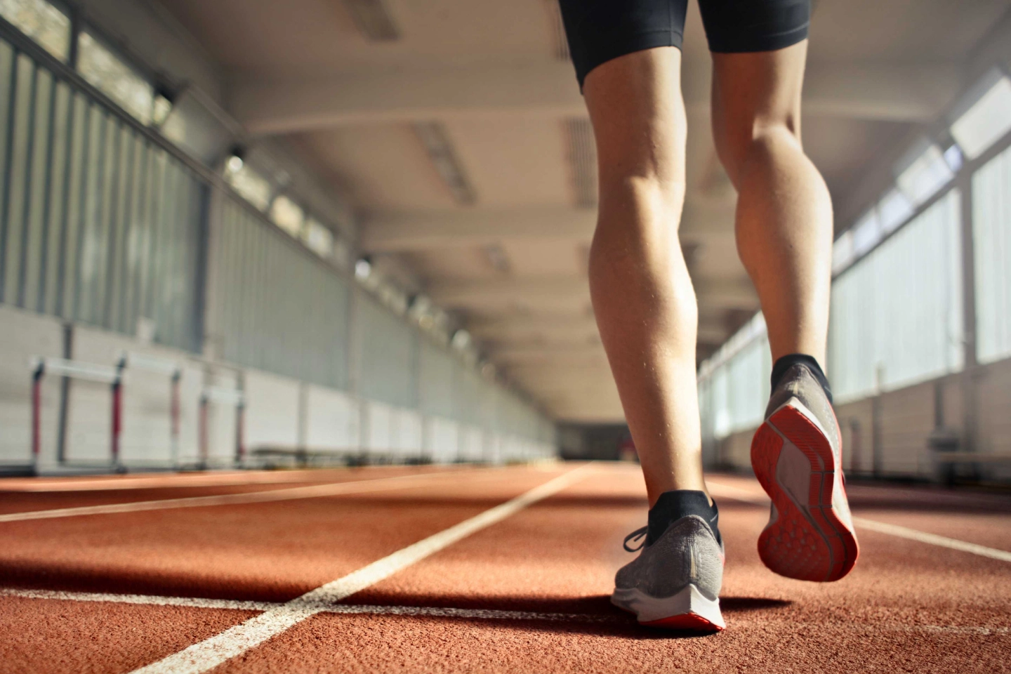 a person running on a track